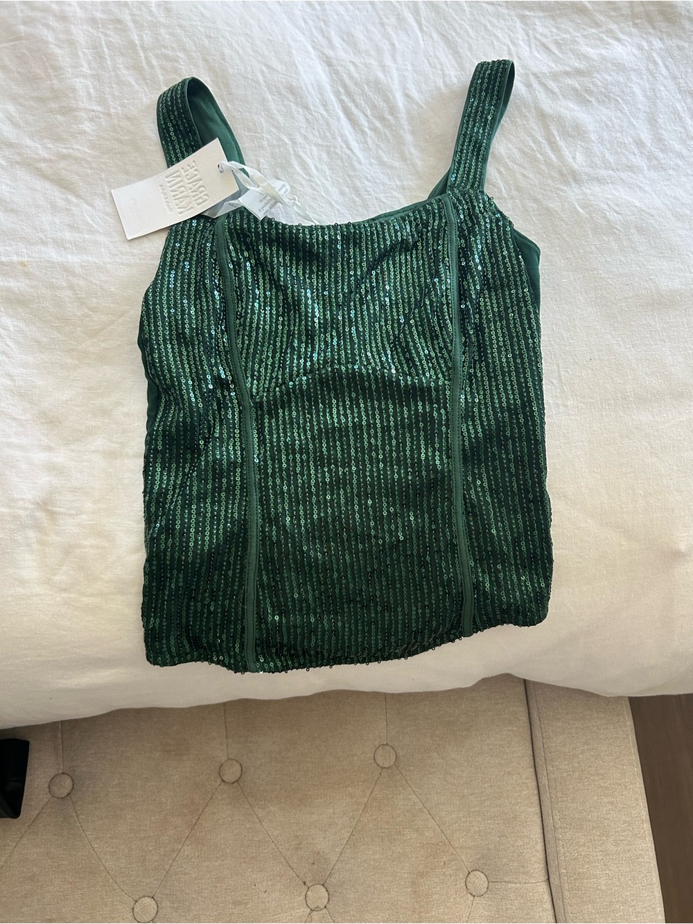 ** New with Tags - Sparkle Green Sequin Tank Top - Women